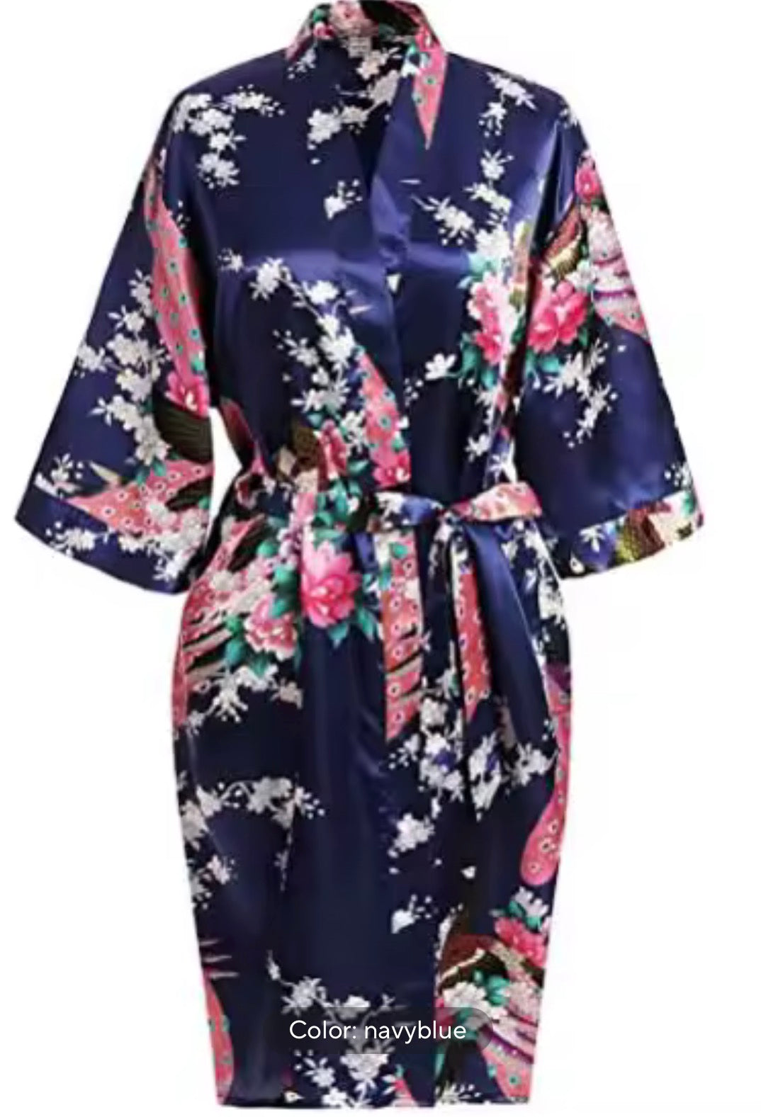 Norvela Floral Satin Kimono Robe
