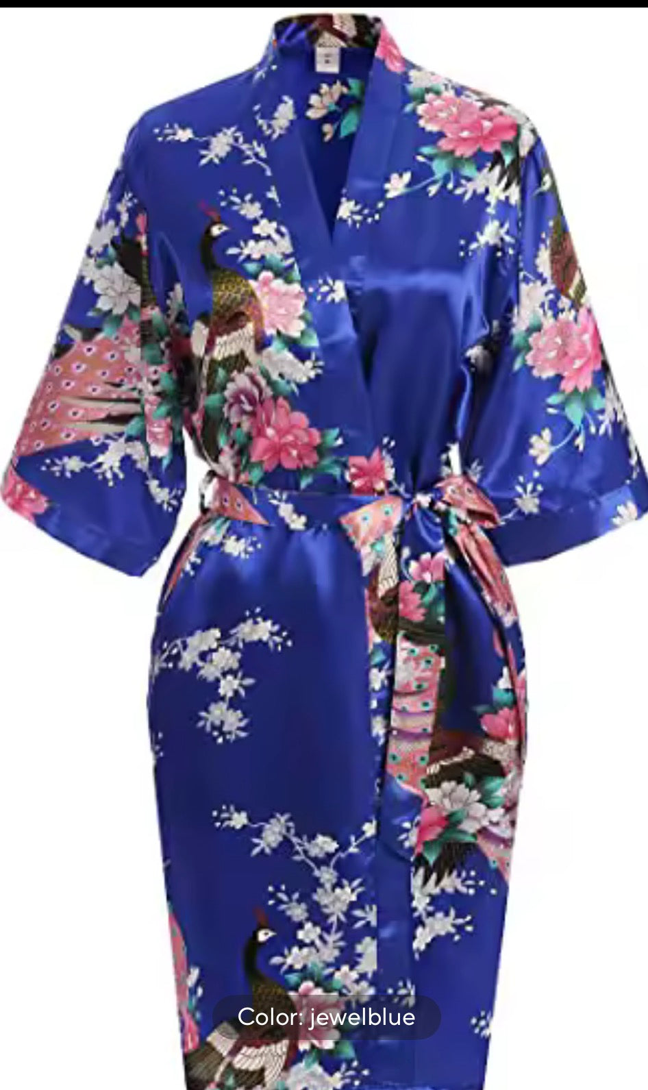 Norvela Floral Satin Kimono Robe