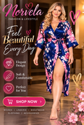 Norvela Floral Satin Kimono Robe