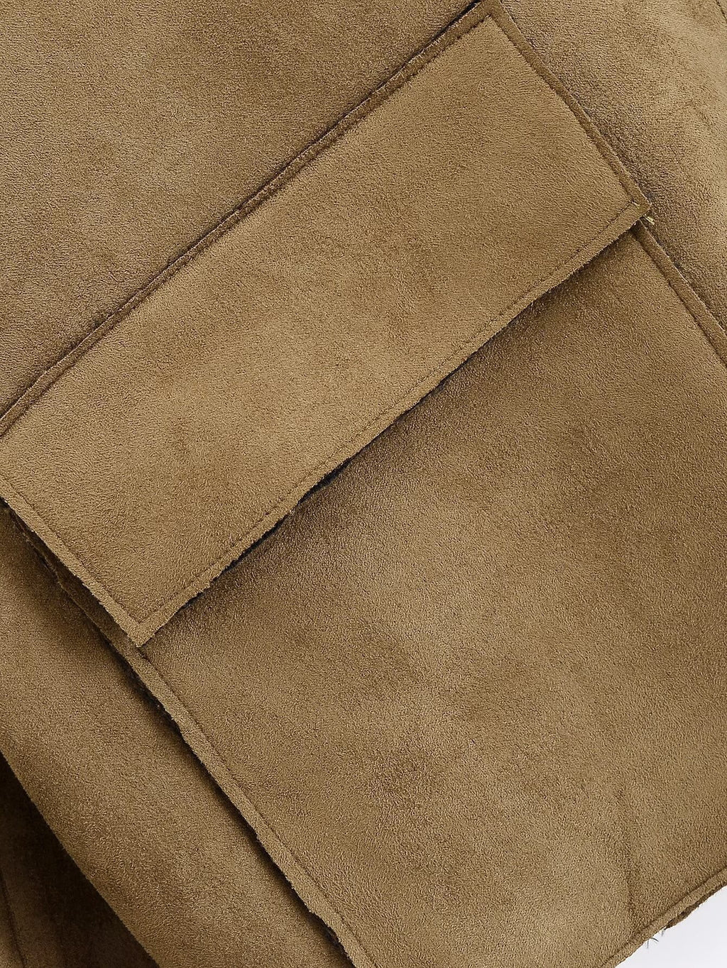 2025 New Autum Women's Clothing European and American Style Fashionable Simple Suede Jacket Jacket 4968224