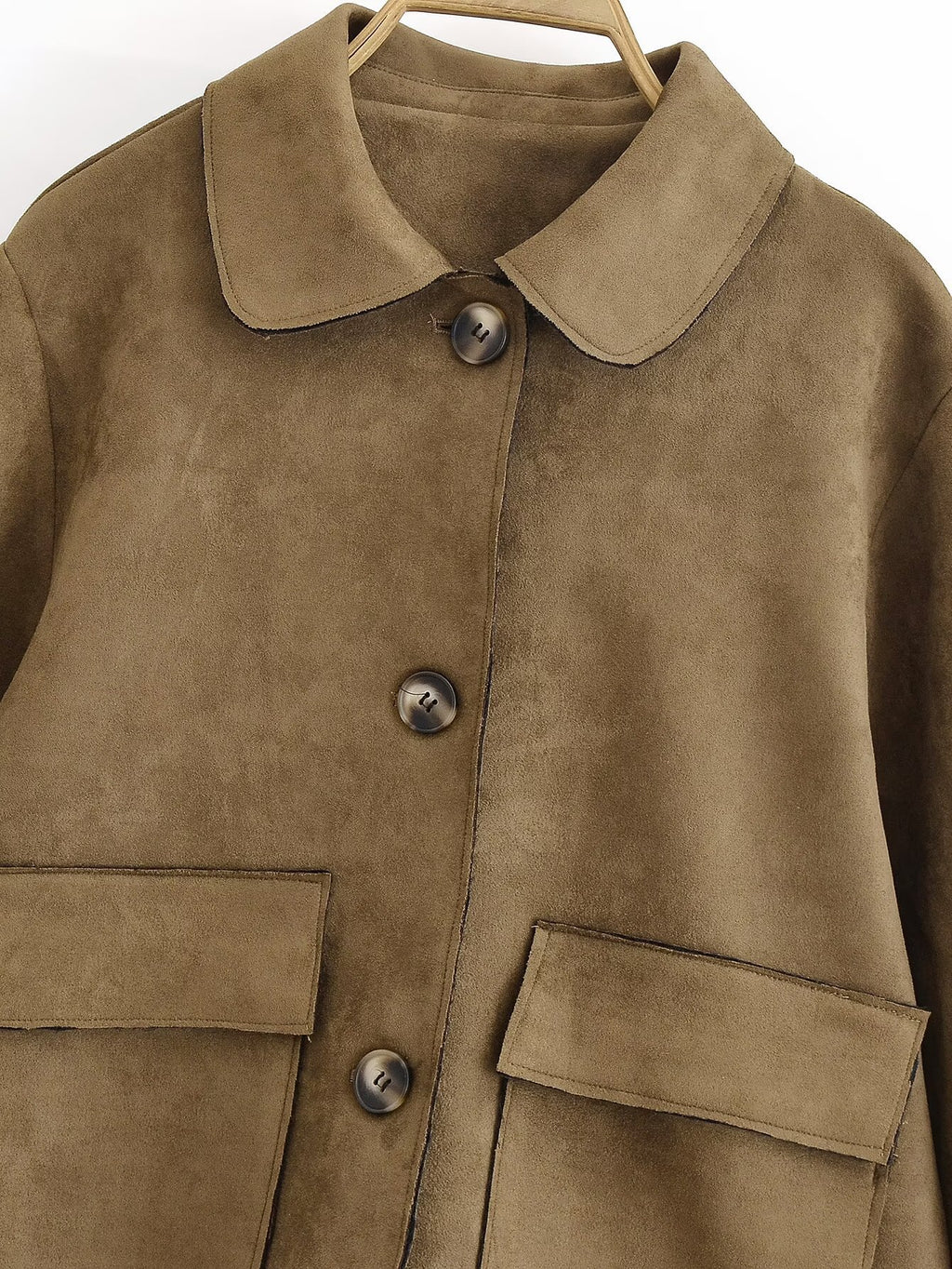 2025 New Autum Women's Clothing European and American Style Fashionable Simple Suede Jacket Jacket 4968224