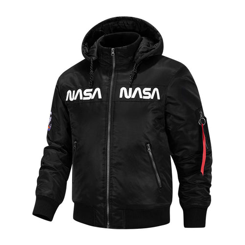 2022 New NASA Winter Casual Sports Men's Jacket Trendy Hooded Cotton Clothes European and American Flying Suit Jacket for Men