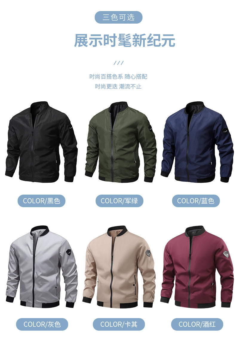 New cross-border foreign trade casual jacket men's Amazon factory direct spring and autumn casual solid color men's jacket men