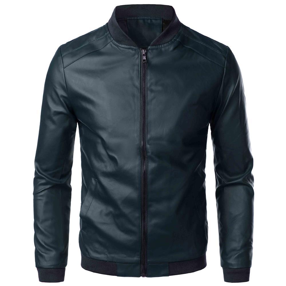 Men's Leather Jacket 2026 Foreign Trade Men's Clothing Large Size Leather Coat Winter Men's Pu Leather Jacket Baseball Collar Leather Jacket Coat