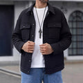 2026 Autumn New Handsome Casual Versatile Shirt Pocket Flap Pocket Jacket Waffle Work Jacket Men