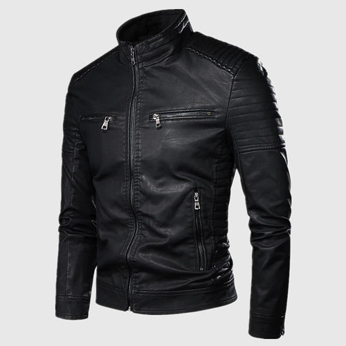 2025 Foreign Trade Amazon Autumn and Winter Men's Hot Selling Leather Jacket Jacket Stand Collar Young and Middle-Aged Stand Collar Leather Jacket Jacket for Men